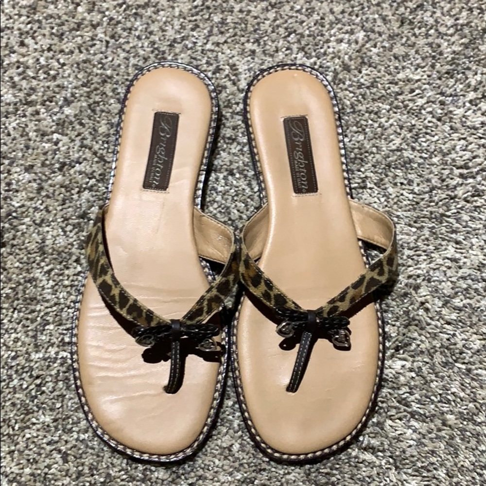 Brighton leopard print flip flop size 7